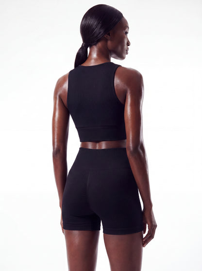 Black ribbed push-up set