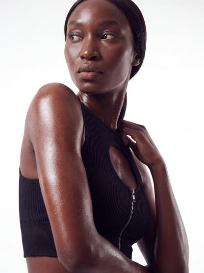 Black ribbed push-up set