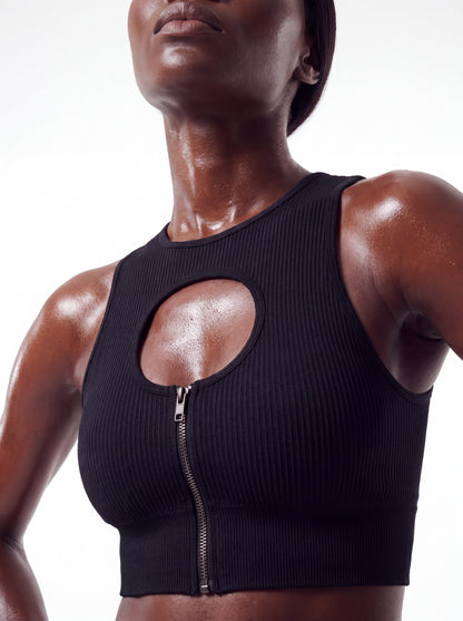 Black ribbed push-up set