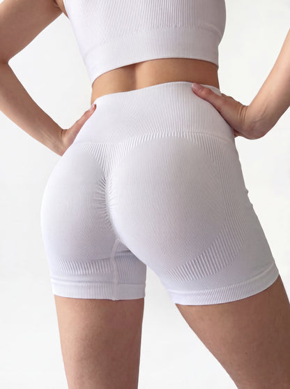 White ribbed push-up set